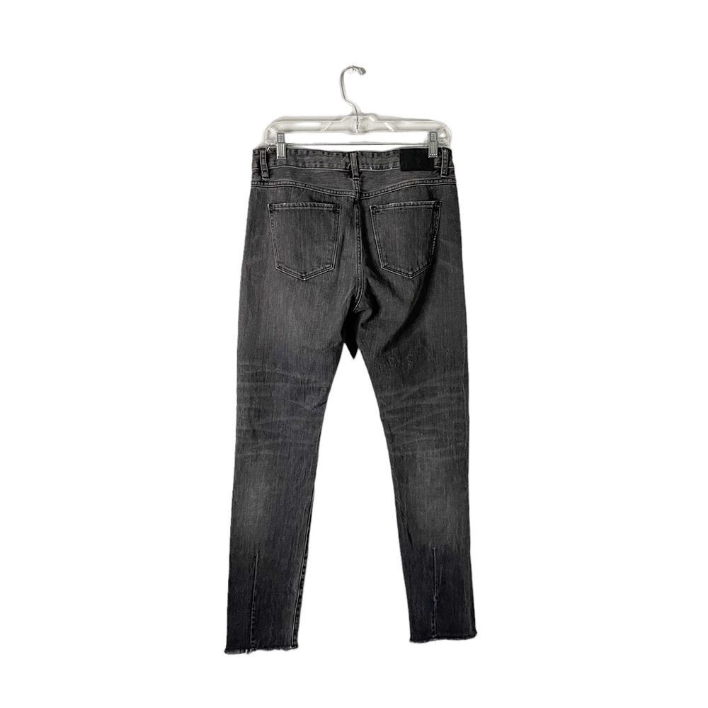 Neuw Distressed Raw Hem Sister Ray Designer Grey Wash Skinny Jeans Size 8R - Picture 2 of 10